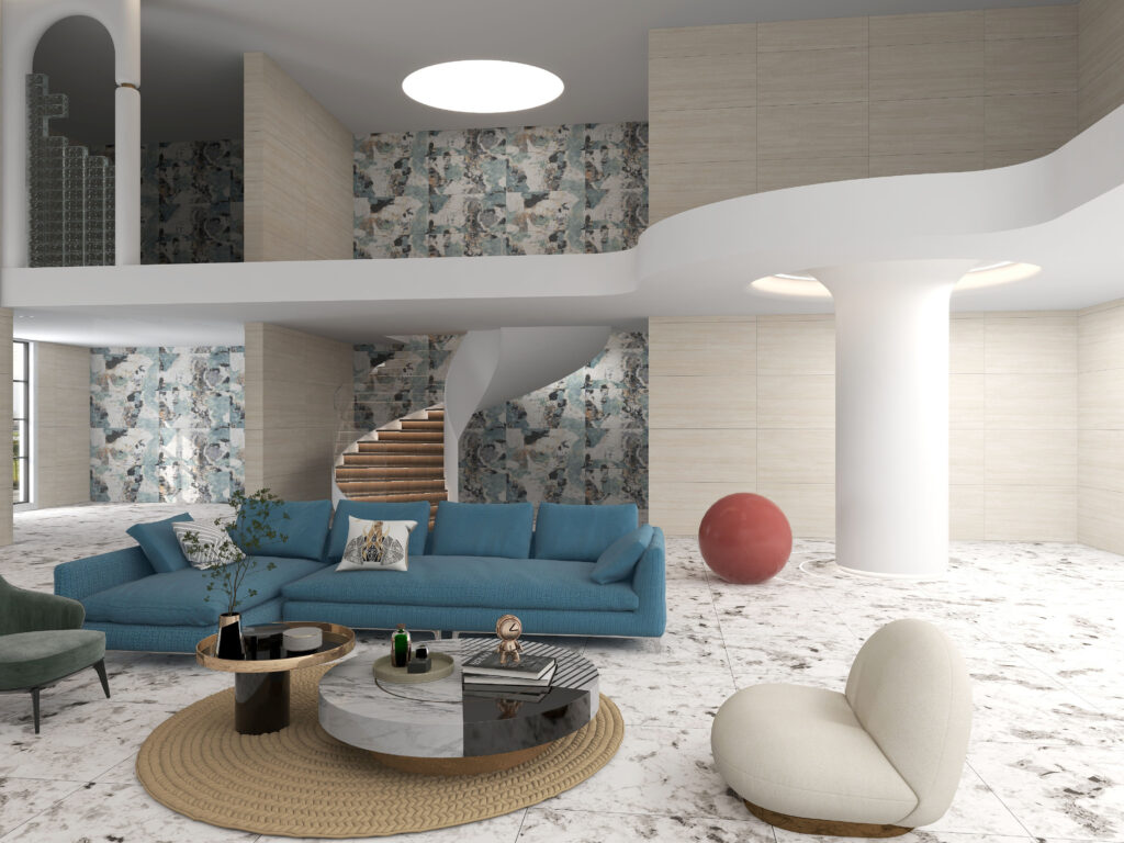 Mã AF106116091 Satindio được ứng dụng ốp tường không gian phòng khách